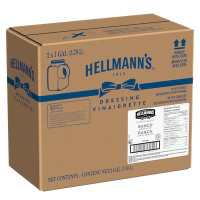 Hellmann's® Classiques Vinaigrette Ranch 2 x 3,78 L - Hellmann's® Classiques Vinaigrette Ranch: Agrémentez vos meilleures salades de vinaigrettes qui ont l’aspect, le goût et l’effet d’une vinaigrette maison.